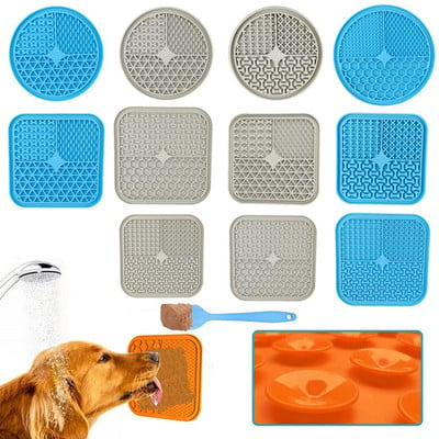 1PCS Силиконова подложка за близане Pet Dog Lick Pad Bath Peanut Butter Slow Eating Licking Feeder Cats Lickmat Feeding Dog Lick Mat