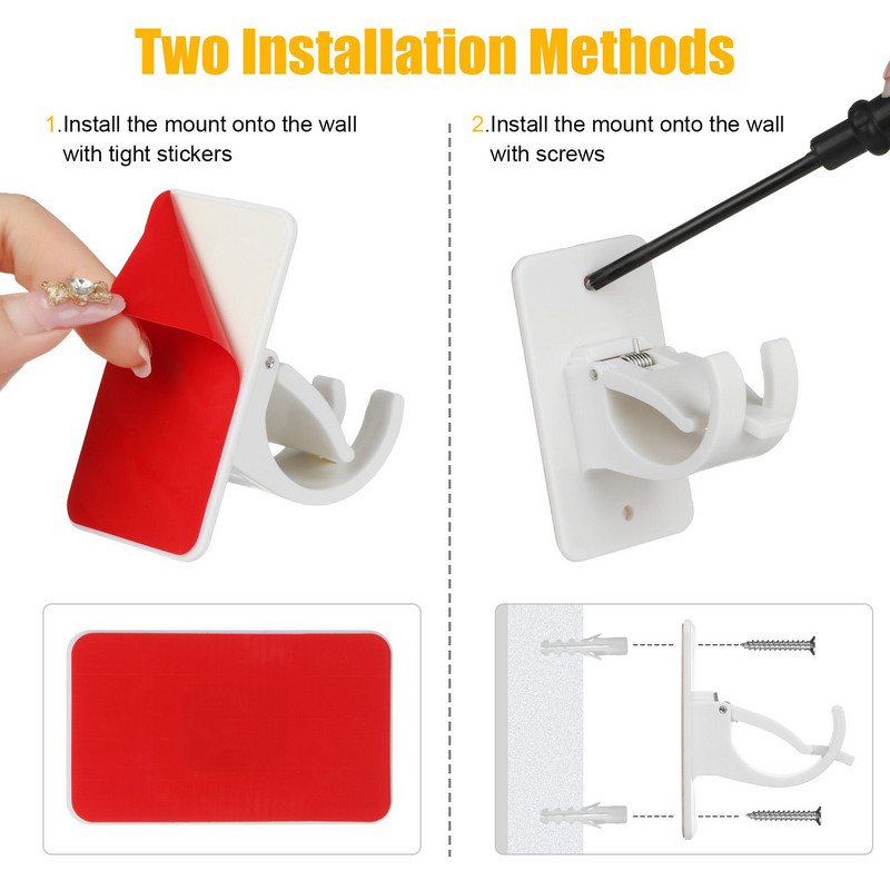 Kupaonski vijci Plastični samoljepljivi držač karniša Zidne kuke Montažni nosač Držač šipke za pričvršćivanje