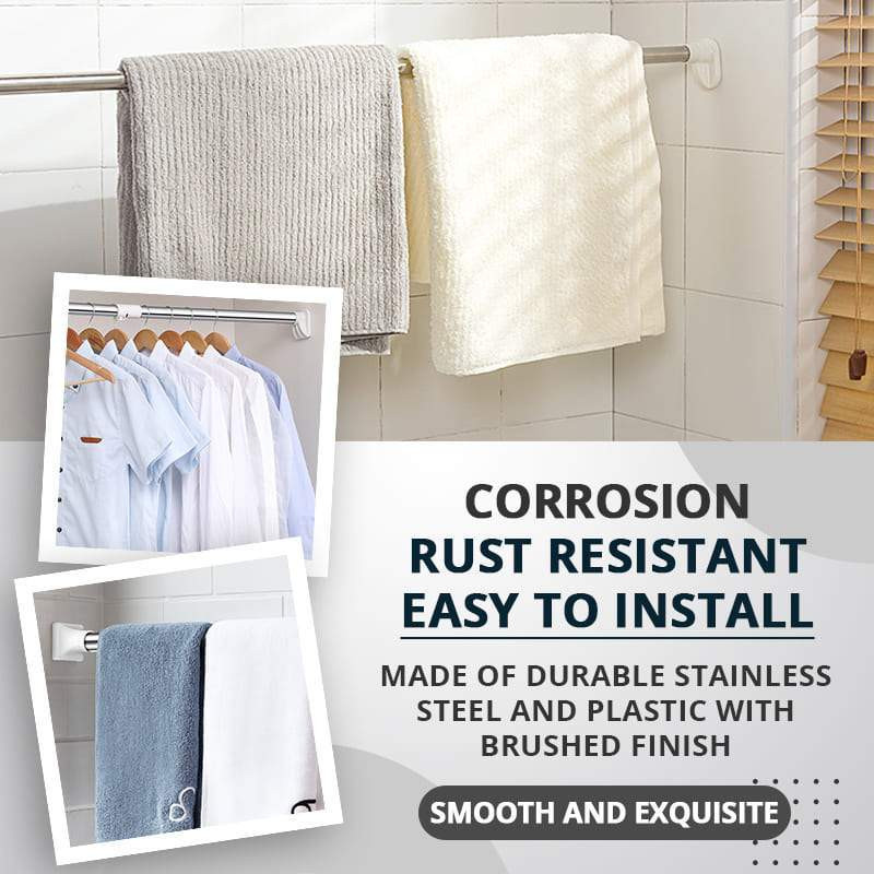 Daudzfunkcionāls teleskopiskais aizkaru statnis nerūsējošā tērauda dušas aizkaru stabs izplešanās durvju aizkaru stieņa dušas caurule 75cm