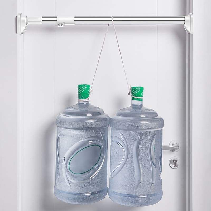 Daudzfunkcionāls teleskopiskais aizkaru statnis nerūsējošā tērauda dušas aizkaru stabs izplešanās durvju aizkaru stieņa dušas caurule 75cm