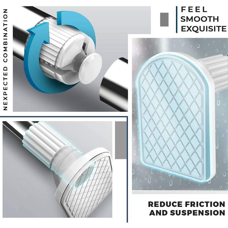 Daudzfunkcionāls teleskopiskais aizkaru statnis nerūsējošā tērauda dušas aizkaru stabs izplešanās durvju aizkaru stieņa dušas caurule 75cm