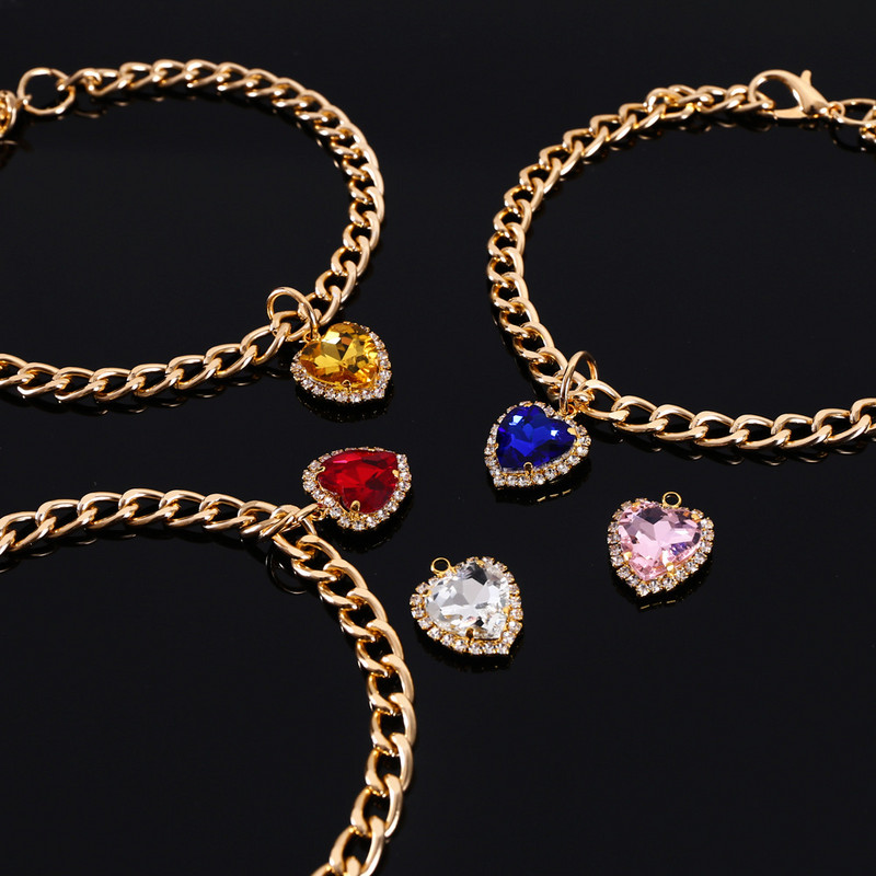 Ogrlica za kućne ljubimce, mačke, ogrlice za pse, metalna ljubav, vještački dijamant, dragi kamen, podesiva ogrlica, šarena ogrlica, dodaci za kućne ljubimce, dodaci za mačke