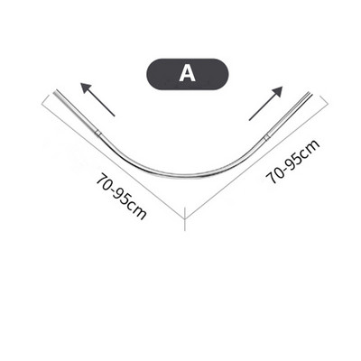 Šipka za zavjese za tuširanje u obliku slova U Uvlačiva zakrivljena zadebljana šipka od nehrđajućeg čelika 304 bez probijanja Montažna šipka za kupaonske zavjese