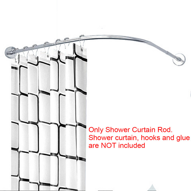 Šipka za zavjese za tuširanje u obliku slova U Uvlačiva zakrivljena zadebljana šipka od nehrđajućeg čelika 304 bez probijanja Montažna šipka za kupaonske zavjese