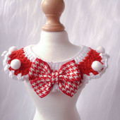 Mačja pletena ogrlica Slatka crvena mašna u obliku ptičje zubice sa zvonastom oprsnicom Slatki ukras za kućne ljubimce Pribor za kućne ljubimce Pribor za mačke Pribor za mačke