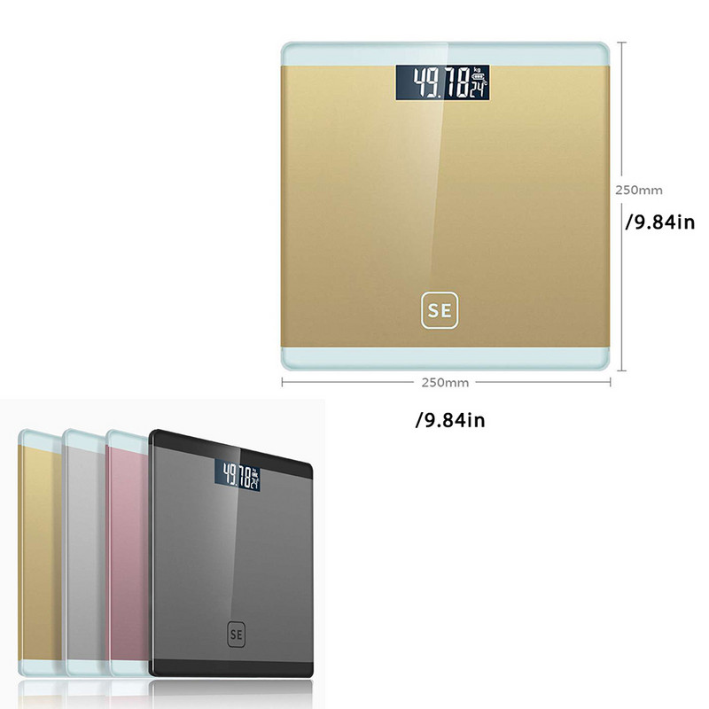 Skaitmeninės tikslios, jautrios buitinės kūno masės svarstyklės su apšviestu ekranu kasdieninei sveikatai