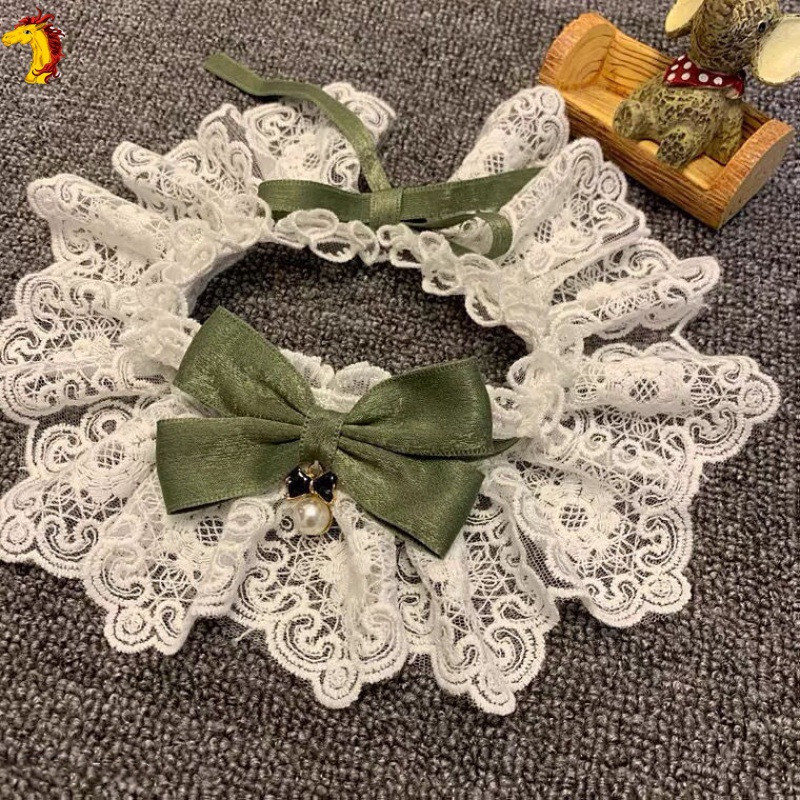 Oriģināla dizaina mežģīņu lente suns tauriņš organza kokvilnas marle suns kaklarota priekšauti Kaķu aksesuāri īpaši kaķēnu mājdzīvnieku produkti