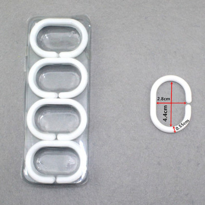 12 vnt. Dušo užuolaidų žiedai Vieno kablio vonios plastikiniai kabliukai dušo užuolaidų stulpams langų užuolaidų priedai