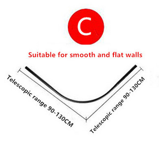 Izvelkams, izliekts dušas aizkaru stienis, melns L formas nerūsējošā tērauda dušas aizkaru stangas bez perforatora vannas istabas aizkaru sliede