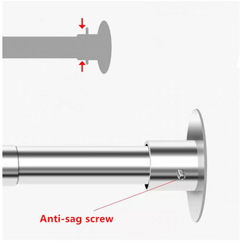 Разтегателен извит прът за завеси за душ, черен L-образен прът за завеси за душ от неръждаема стомана Непробиваем перде за баня