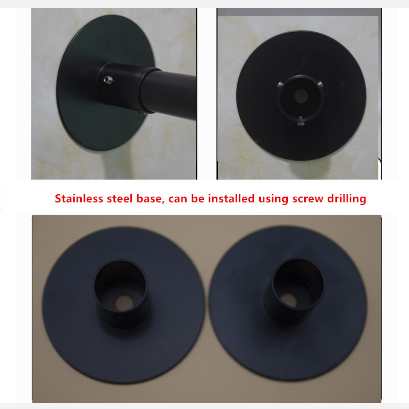 Izvelkams, izliekts dušas aizkaru stienis, melns L formas nerūsējošā tērauda dušas aizkaru stangas bez perforatora vannas istabas aizkaru sliede