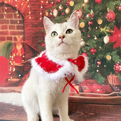Pletena modna božićna mačja ogrlica Pelerina Plišani dodaci za pse Personalizirani Elk Mačka Šal Štene Crvena kapa Pelerina Traka za grudi Ragdoll