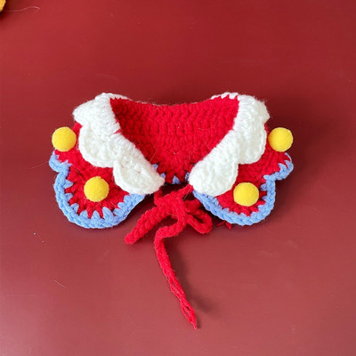 Pletena modna božićna mačja ogrlica Pelerina Plišani dodaci za pse Personalizirani Elk Mačka Šal Štene Crvena kapa Pelerina Traka za grudi Ragdoll