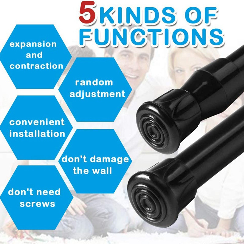 3PCS Opružne šipke za zavjese 16 do 28 inča Zatezna šipka Opružna šipka za zavjese Podesiva šipka za zavjese Proširljiva šipka za zavjese