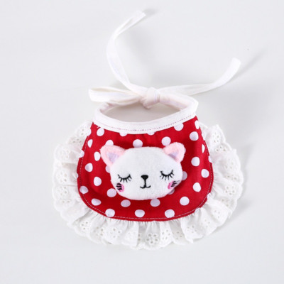 Potrepštine za kućne ljubimce Oprsnik Mačka i pas Crtani karirani slinavi ručnik Mače Štene Čipkasti šal Pamučna ogrlica za psa Mačka Leptir mašna Pribor za kućne ljubimce