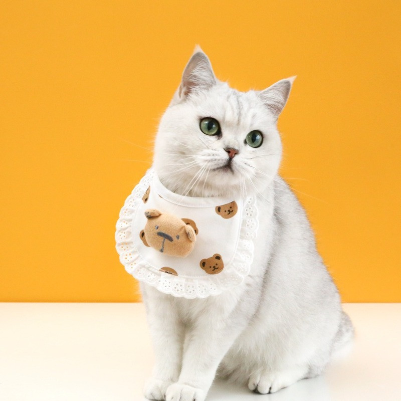 Potrepštine za kućne ljubimce Oprsnik Mačka i pas Crtani karirani slinavi ručnik Mače Štene Čipkasti šal Pamučna ogrlica za psa Mačka Leptir mašna Pribor za kućne ljubimce