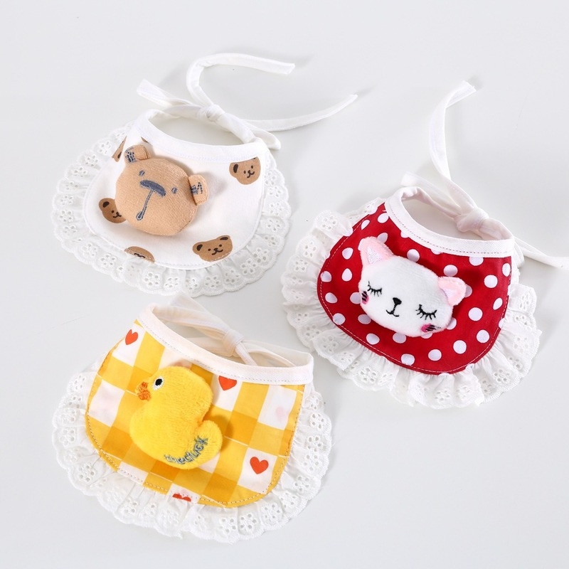 Potrepštine za kućne ljubimce Oprsnik Mačka i pas Crtani karirani slinavi ručnik Mače Štene Čipkasti šal Pamučna ogrlica za psa Mačka Leptir mašna Pribor za kućne ljubimce