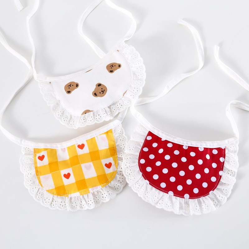 Potrepštine za kućne ljubimce Oprsnik Mačka i pas Crtani karirani slinavi ručnik Mače Štene Čipkasti šal Pamučna ogrlica za psa Mačka Leptir mašna Pribor za kućne ljubimce