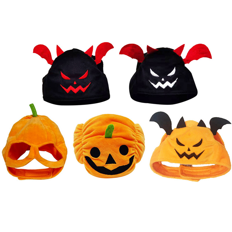 Smieklīga cepure kaķim Ķirbim Sikspārnis Cepure Saģērbt Kostīms Mājdzīvnieka cepure Helovīna Cosplay Siltas galvassegas Suņiem Cepures Kucēns Kaķis Aksesuāri