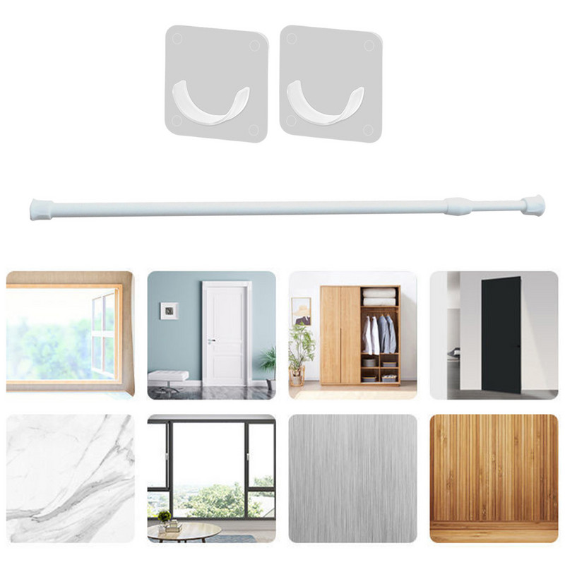 Samoljepljivi nosač karniša Metalni teleskopski set hardvera za draperije Izdržljive šipke za zavjese s podesivim nosačima za