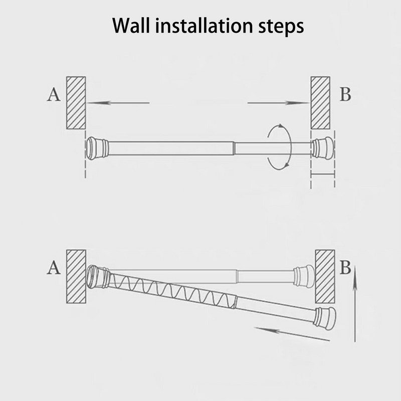 Samoljepljivi nosač karniša Metalni teleskopski set hardvera za draperije Izdržljive šipke za zavjese s podesivim nosačima za