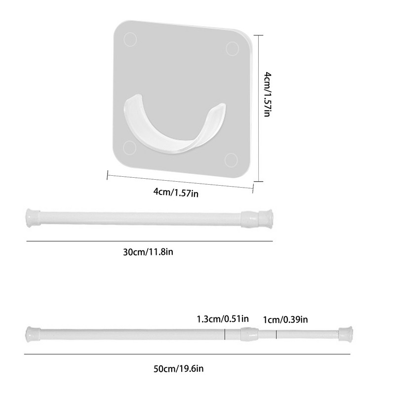 Samoljepljivi nosač karniša Metalni teleskopski set hardvera za draperije Izdržljive šipke za zavjese s podesivim nosačima za