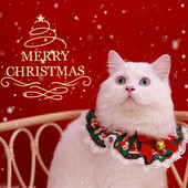 Novi jedinstveni stil Crvena mačka Marama za Božić Bear Doll Royal Dog Bowtie Ogrlica Jingle Bell s mašnom Russian Blue Tag