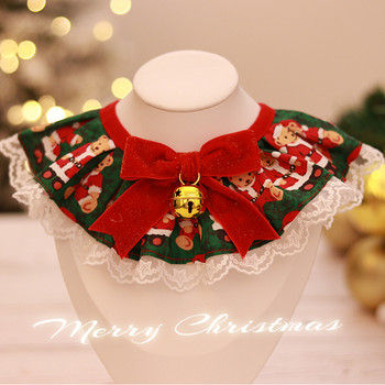 Νέο Μοναδικό Στιλ Κόκκινο Μαντήλι Κόκκινης Γάτας για Χριστουγεννιάτικη κούκλα αρκουδάκι Royal Dog Bowtie Collar Jingle Bell με φιόγκο Ρωσική μπλε ετικέτα