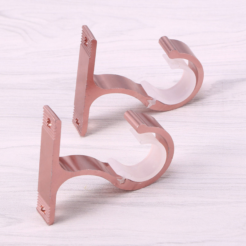 1Gb aizkaru stieņa alumīnija sakausējuma bieza viena kronšteina augšējā stiprinājuma kronšteins (rožu zelts)