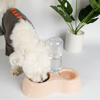 Pet Bowl Double Dog Cat Bowls Automatic Food Water Feeder Container Dispenser Πιάτο Ποτού Ταξιδιωτικό Puppy Προϊόντα