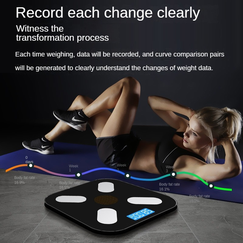 Za Xiaomi solarno punjenje Bluetooth vaga za tjelesnu masnoću Inteligentna elektronska vaga LCD vaga za težinu Analizator sastava tijela