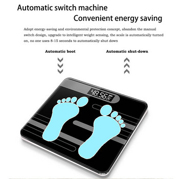 Електронна цифрова везна Везни за подово тяло Закалено стъкло Интелигентни везни за тегло LED дисплей Везни за баня Баланс Здраве