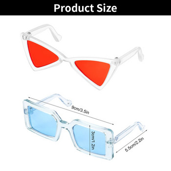 Модни котешки очила Триъгълни рамки Огледало Квадратни очила Многоцветни По желание Охлажда Направете снимка Подпори Аксесоари за домашни любимци