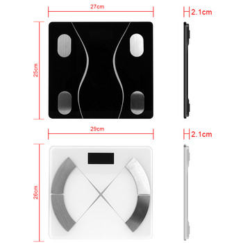 Bluetooth App BMI Body Composition Analyzer Body Fat Scale Електронна везна за теглене Цифрови везни за баня LCD дисплей