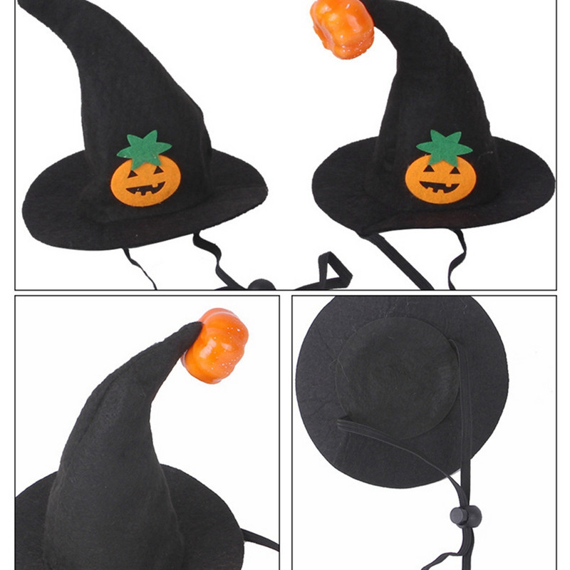 Kostim mačke, smiješni kostim za kućne ljubimce, kostim za Noć vještica, podesivi čarobni vještičji šešir sa zvonastim ukrasom za mačke i male pse