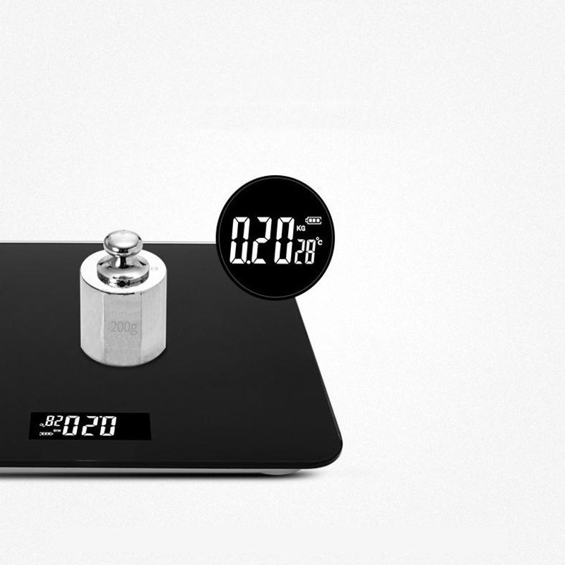 Podna vaga za kućanstvo Crna baterijska LCD zaslon od kaljenog stakla Digitalno vaganje Vaga za teretanu 180 kg 26 cm