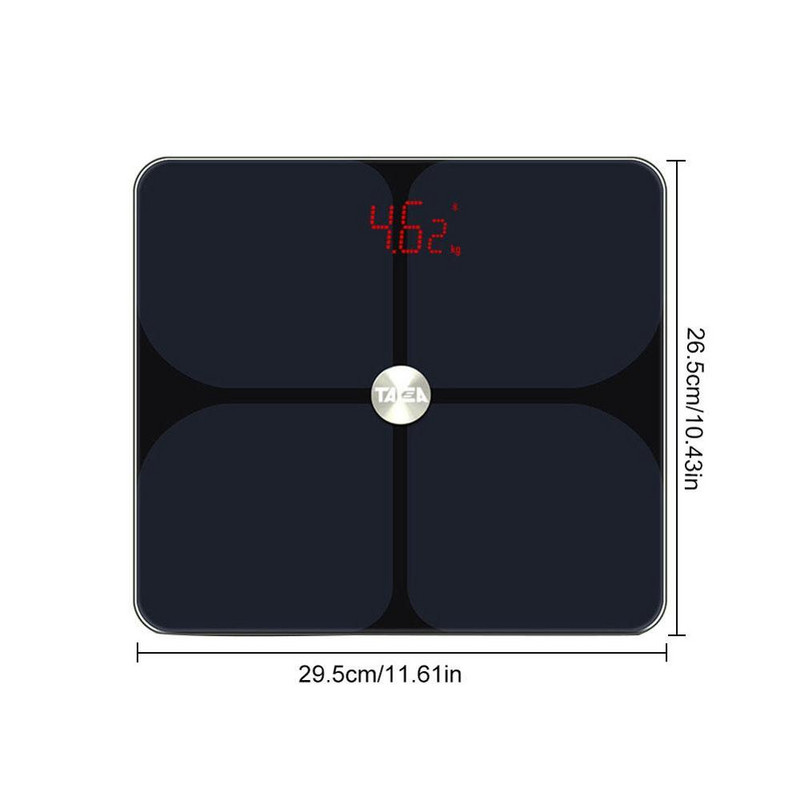 Vaga za tjelesnu masnoću Pametna elektronička LED digitalna vaga za utege Kupaonska vaga Connecte Bluetooth za Fitbit Apple Health & Google