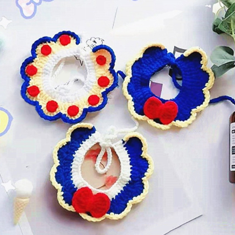 Slatki šal za kućnog ljubimca Božićni šal za psa, mačku, plišani šal, prsa, petokraka zvijezda, pletena ogrlica, maramica za kućne ljubimce, ogrlica, dodaci za njegu