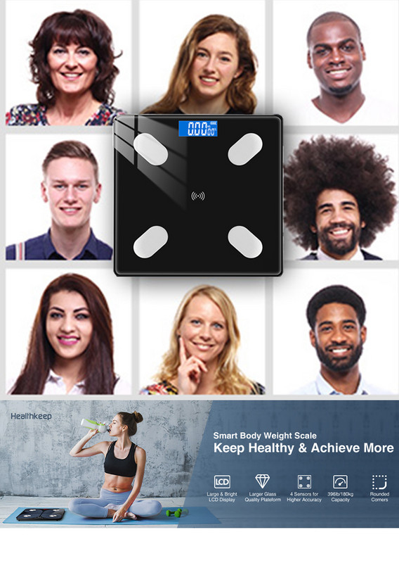 Vannas istabas svari Bluetooth grīdas korpusa svari viedie elektroniskie svari līdzsvara ķermeņa sastāva analizators