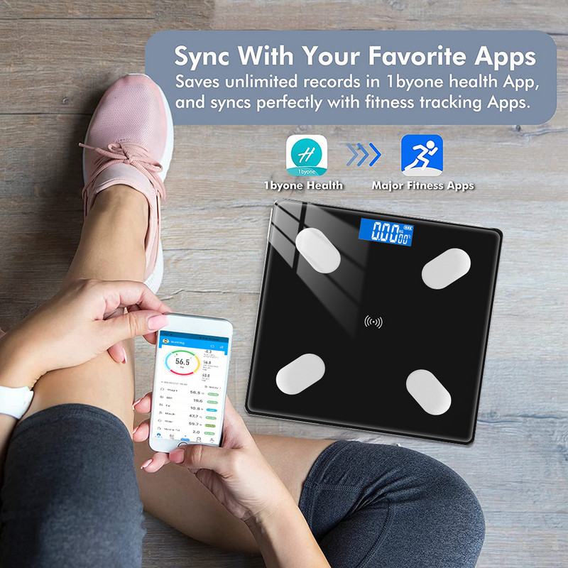 Vannas istabas svari Bluetooth grīdas korpusa svari viedie elektroniskie svari līdzsvara ķermeņa sastāva analizators