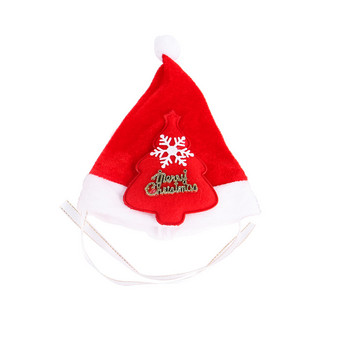 Χριστουγεννιάτικο μικρό βελούδινο καπέλο Άγιου Βασίλη για κατοικίδιο σκύλο Καπέλο γάτας Καλά Χριστουγεννιάτικα διακοσμητικά για το σπίτι Καπέλο Noel Navidad Καλή χρονιά Δώρο