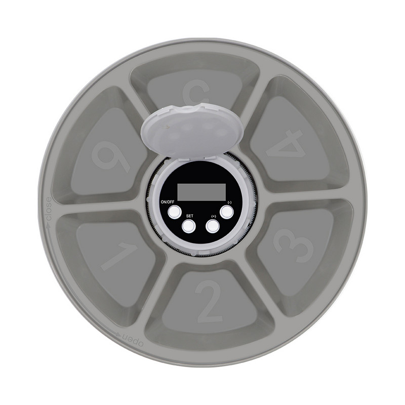 24-satna automatska hranilica za kućne ljubimce, 6 rešetki, električni dozator suhe mokre hrane sa diktafonom, okrugla hranilica za mačke, pse i ljubimce