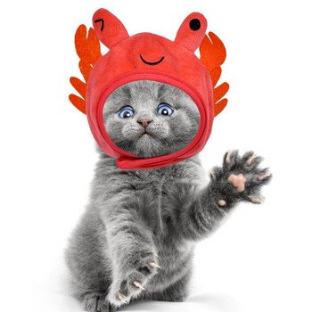 Καπέλο γάτας βελούδινο καπέλο κατοικίδιων ζώων Χαριτωμένο καρτούν Βάτραχος Αστακός Καβούρι Σχήμα σύννεφο Μαλακό άνετο αξεσουάρ κοστουμιών Ασφαλή υλικά