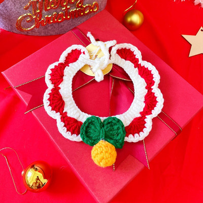 Κροσέ αστέρι Χριστουγεννιάτικο Δέντρο Κολάρο Γάτας για Φεστιβάλ Χειροποίητο Φρεναλ Πομπον Σκύλος Κουτάβι Pinny Κασκόλ Χιονάνθρωπος Γατάκι Αξεσουάρ