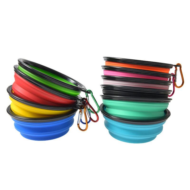 350 ML 1000 ML prijenosna sklopiva zdjela za mačke pseći umivaonik za vanjska putovanja prijenosna silikonska zdjela za kućne ljubimce