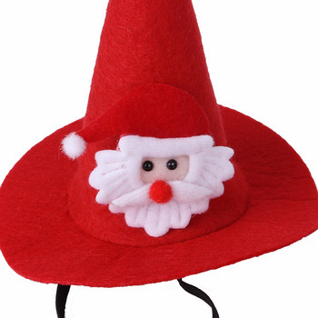 Κόκκινο χριστουγεννιάτικο καπέλο κατοικίδιων ζώων Ρυθμιζόμενο καπέλο χριστουγεννιάτικου δέντρου για σκύλους Χριστουγεννιάτικο κεφαλόδεσμο Χαριτωμένα αξεσουάρ γιορτινής κεφαλής για σκύλους