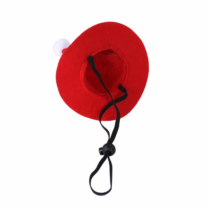 Mājdzīvnieku sarkana Ziemassvētku cepure Ziemassvētku vecīša cepure Regulējama Ziemassvētku eglītes galvassega suns Ziemassvētku galvas saite Jauki svētku galvas aksesuāri suņiem