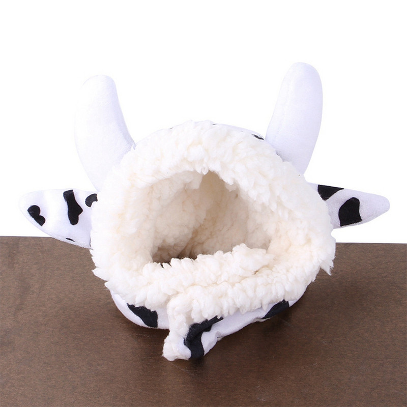 Helovīna jauks kaķa kostīms, silta piena govs cepure kaķim, regulējama mīksta maza mājdzīvnieka galvassega cepure kaķu kucēnu suņu kostīmiem