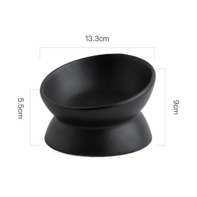 Mājdzīvnieku keramikas bļoda Ziemeļvalstu stila kaķu barības trauki kucēnu sunim kakla aizsargs Augstas pēdas Bļodas kaķiem ēšanas piederumi