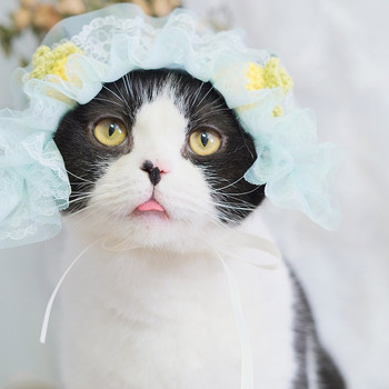 Lolita Maid Ears Καπέλο κεφαλής κεφαλής με κορδέλα δαντέλας ιαπωνικού στιλ Anime Cosplay αξεσουάρ μαλλιών για γάτες